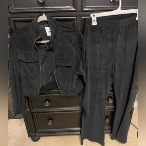 Aerie set, soft corduroy, jacket and flare leg bottoms